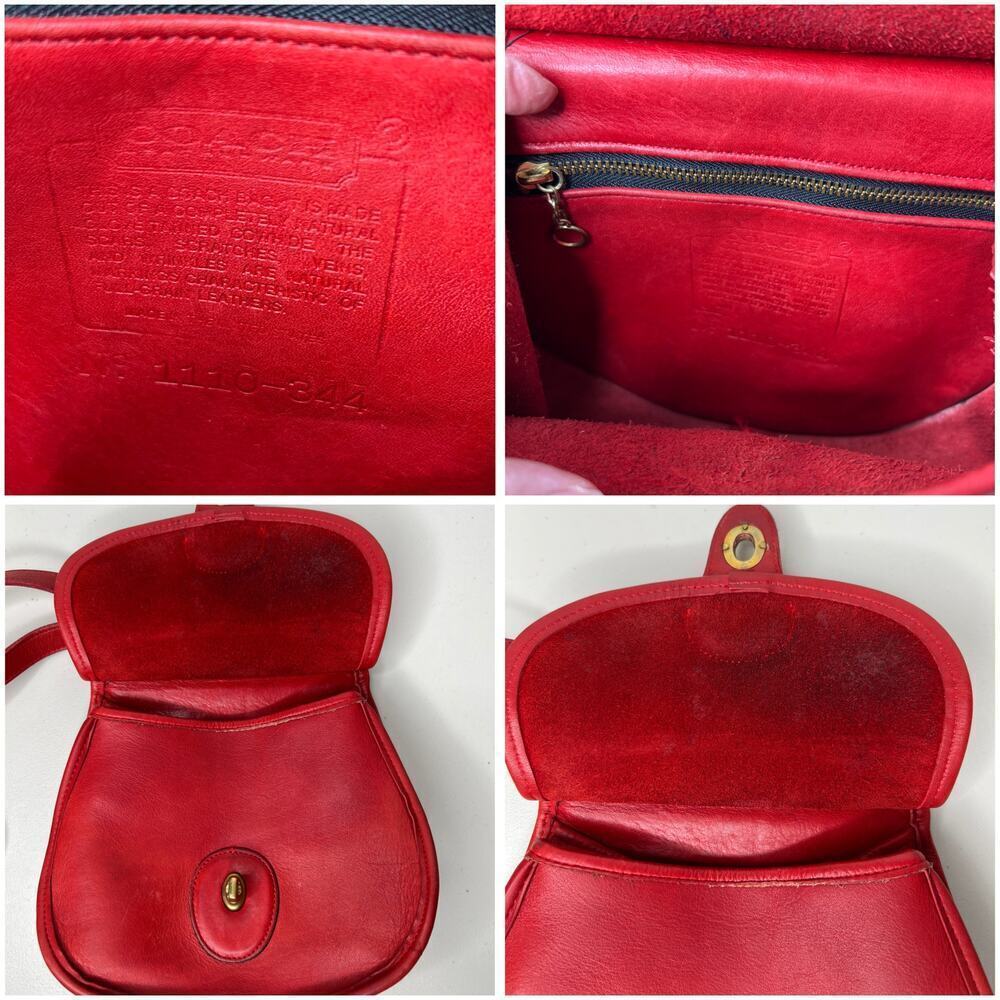 Vintage Red Coach Post Pouch Leather Crossbody Purse GORGEOUS - Picture 14 of 16